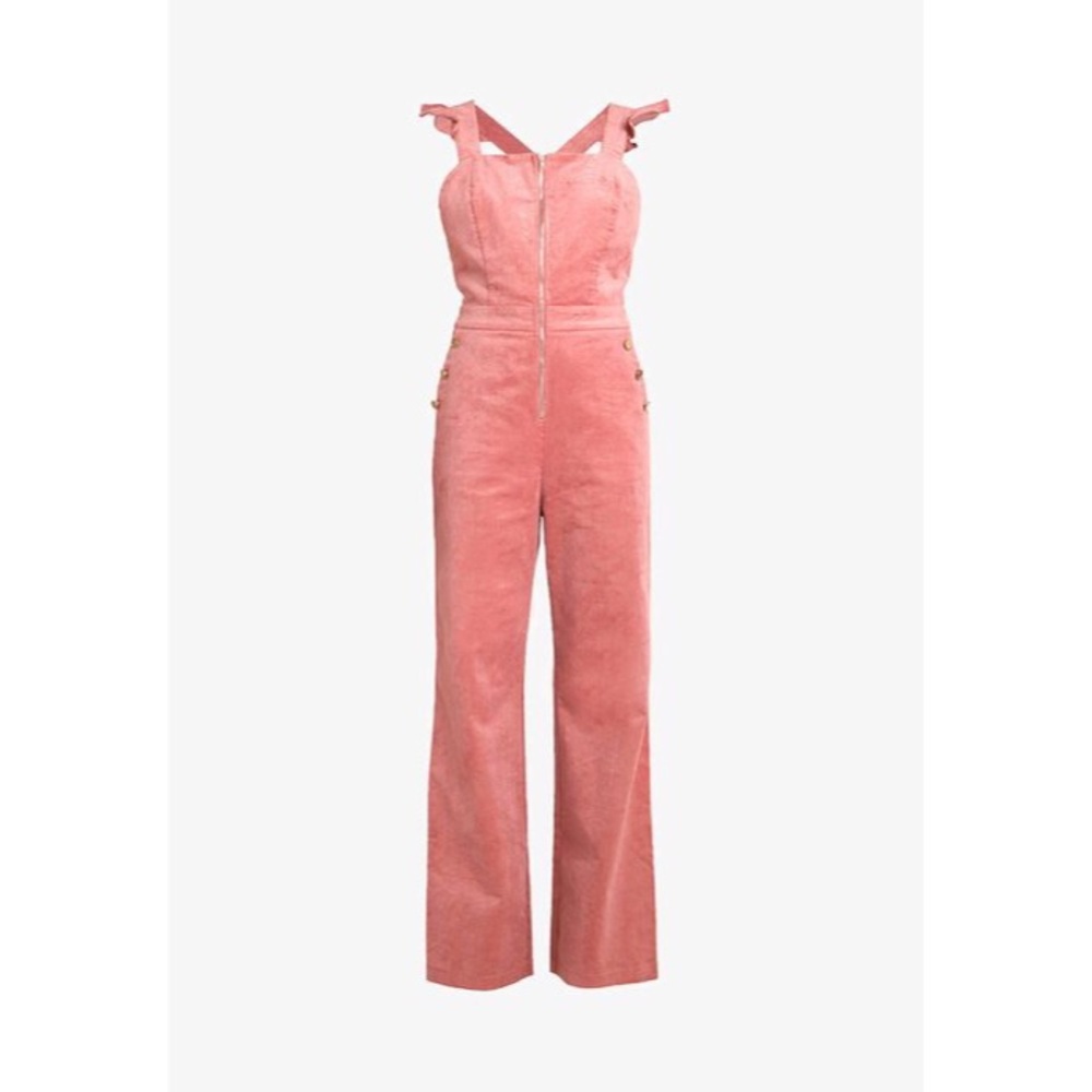 Pink Corduroy Ruffle Dungarees - Picture 8 of 8